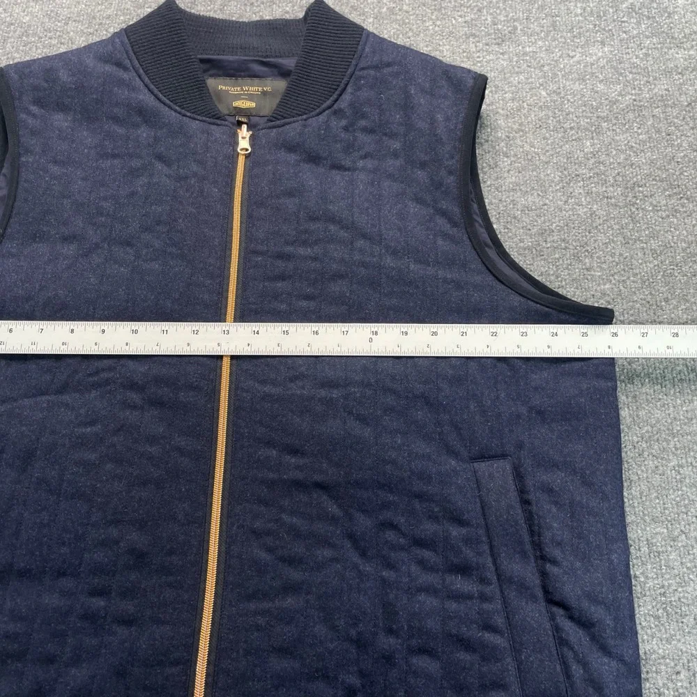 Private White V.C. Jaguar Vest Mens XXL Navy Blue Quilted Wool Gilet England